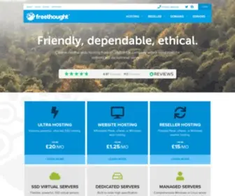 Freethought-Internet.co.uk(Carbon neutral web hosting from an ethical UK company) Screenshot