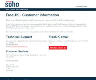 Freeuk.co.uk(Customer information) Screenshot