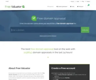 Freevaluator.com(Domain Name Investing & Valuation) Screenshot
