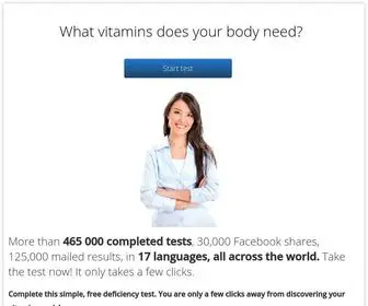 Freevitamindeficiencytest.com(Vitamin deficiency test) Screenshot