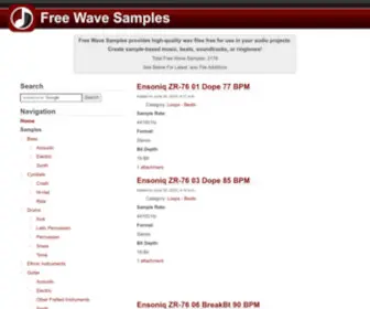 Freewavesamples.com(Free Wave Samples) Screenshot