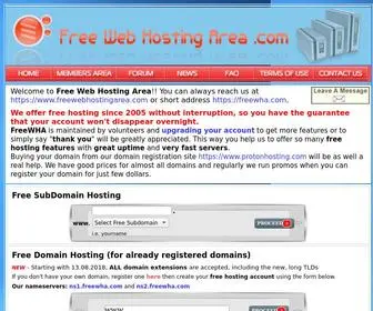 Freewebhostingarea.com(Free Web Hosting Area) Screenshot