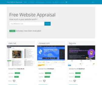 Freewebsiteappraisal.com(Domain name valuation) Screenshot