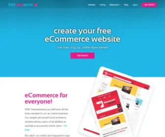 Freewebstore.org(Create a Free Online Store or eCommerce Website) Screenshot