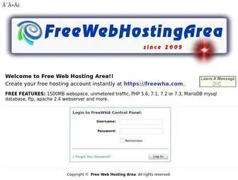 Freewha.com(Free Web Hosting Area) Screenshot