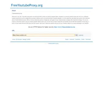 Freeyoutubeproxy.org(Free Youtube Proxy) Screenshot