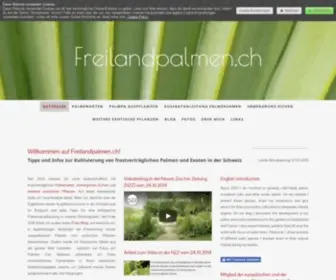 Freilandpalmen.ch(Ratgeber, Blog und Online-Shop für frostverträgliche Palmenarten in der Schweiz) Screenshot