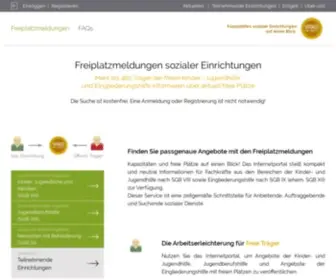 Freiplatzmeldungen.de(Freie Plätze Jugendhilfe) Screenshot