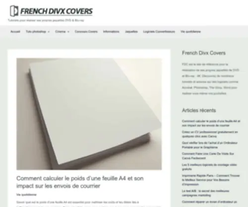 French-Divx-Covers.com(Tutoriels pour réaliser ses propres jaquettes DVD & Blu) Screenshot