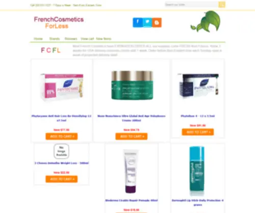 Frenchcosmeticsforless.com(Full Range of SkinCare Products from France) Screenshot