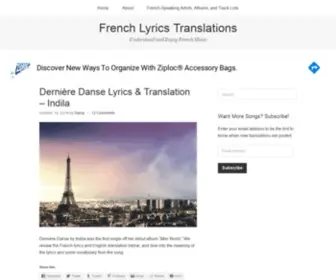 Frenchlyricstranslations.com(French to English Lyrics Translations) Screenshot