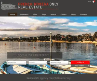 Frenchrivieraonly.com(Real estate on the French Riviera Property and luxury Apartment in the French Riviera) Screenshot