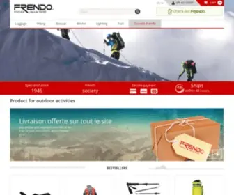 Frendo.fr(FRENDO, matériels pour escalade, alpinisme, sports d'hiver, plongée, camping) Screenshot