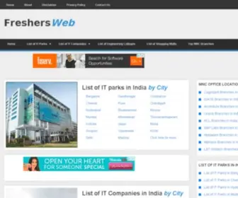 Freshersweb.com(List of IT Parks) Screenshot