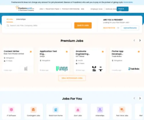 Freshersworld.com(Search Jobs In India) Screenshot