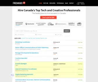 Freshgigs.ca(Marketing and Design Jobs in Canada) Screenshot