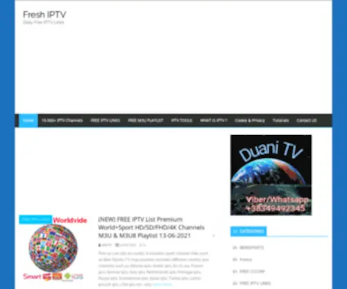 Freshiptv.com(Daily Free IPTV Links) Screenshot