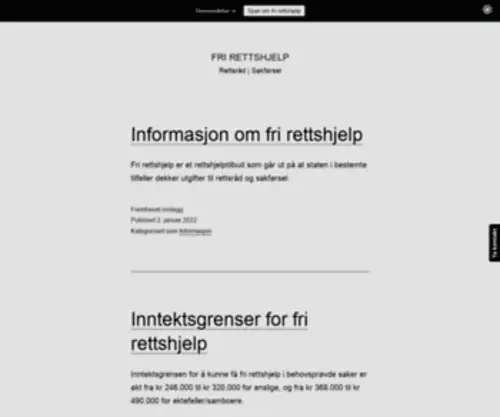 Fri-RettshJelp.no(Fri rettshjelp hele Norge) Screenshot
