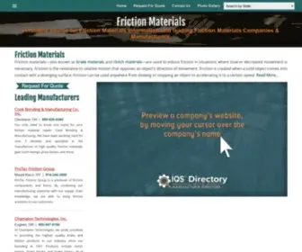 Frictionmaterials.com(Friction Material Manufacturers) Screenshot