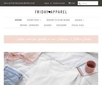 Fridayapparel.com(Friday Apparel Fashion for Fans Clothing and Home Goods) Screenshot