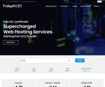 Fridayhost.com(Supercharged Web Hosting & Domain Registration Services) Screenshot