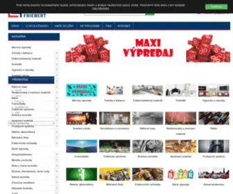 Friebert.sk(Veľkoobchod s elektroinštalačným a spojovacím materiálom) Screenshot