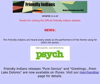 Friendlyindians.com(Orange County's Most Wildly Entertaining Band) Screenshot