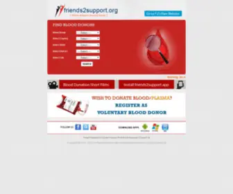 Friends2Support.com(World's Largest Voluntary Blood Donors Database) Screenshot