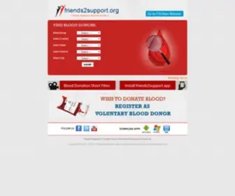 Friends2Support.org(World's Largest Voluntary Blood Donors Database) Screenshot