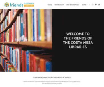 Friendscmlibraries.org(Friends of the Costa Mesa Libraries) Screenshot