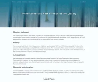 Friendsirvineuplib.org(Mission statement The Friends of the Library) Screenshot