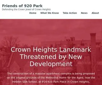 Friendsof920Park.com(Defending the Crown Jewel of Crown Heights) Screenshot