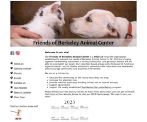 Friendsofberkeleyanimalcenter.com(Friends of Berkeley Animal Center) Screenshot