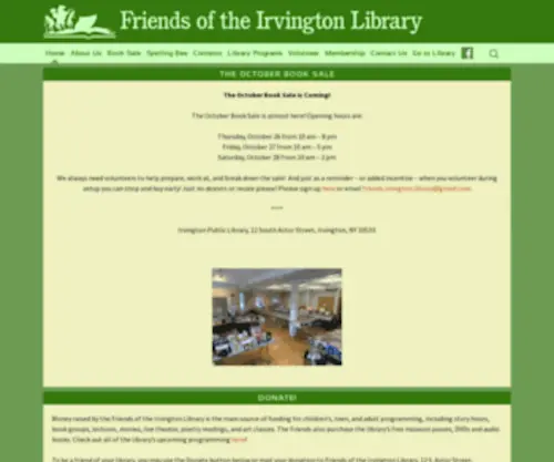 Friendsoftheirvingtonlibrary.org(Friends of the Irvington Library) Screenshot
