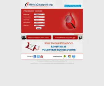 Friendstosupport.com(World's Largest Voluntary Blood Donors Database) Screenshot