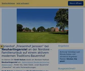 Friesenhof-Janssen.de(Nordseeurlaub in Groß Holum bei Neuharlingersiel) Screenshot