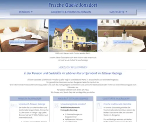 Frische-Quelle-Jonsdorf.de(Gaststätte und pension im kurort jonsdorf ferienwohnung im zittauer gebirge tel) Screenshot