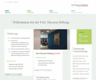 Fritz-THYssen-Stiftung.de(Fritz Thyssen Stiftung) Screenshot