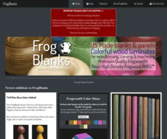 Frogblanks.com(FrogBlanks Dyed Laminated Wood Blanks for Turning) Screenshot