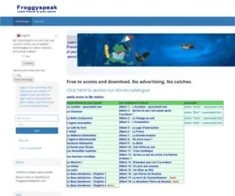 Froggyspeak.com(French language lessons spoken/written) Screenshot