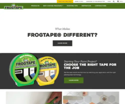 Frogtape.ca(The only painting tape treated with Paintblock Technology®) Screenshot