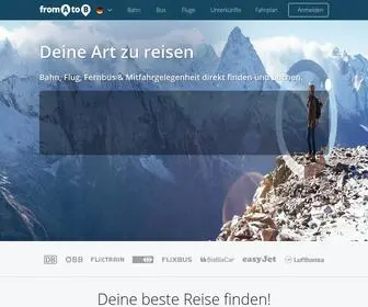Fromatob.com(Bahn, Fernbus, Flüge, Mitfahrgelegenheit vergleichen & buchen) Screenshot