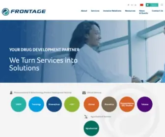 Frontagelab.com(Full Service CRO Lab & Clinical Trials Management) Screenshot