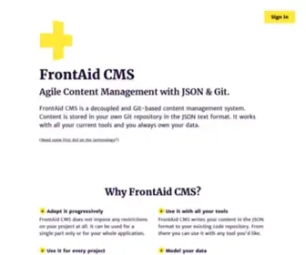 Frontaid.io(FrontAid CMS) Screenshot