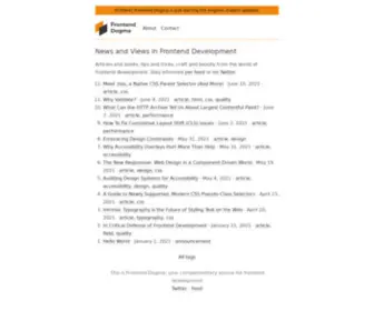 Frontenddogma.com(News and Tools for Frontend Development) Screenshot