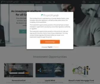 Frontfundr.com(Canada's leading equity crowdfunding platform) Screenshot