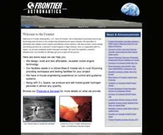 Frontierastronautics.com(Frontier Astronautics LLC) Screenshot