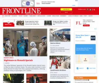 Frontlineonnet.com(Depth analysis of issues and events in India and around the world) Screenshot