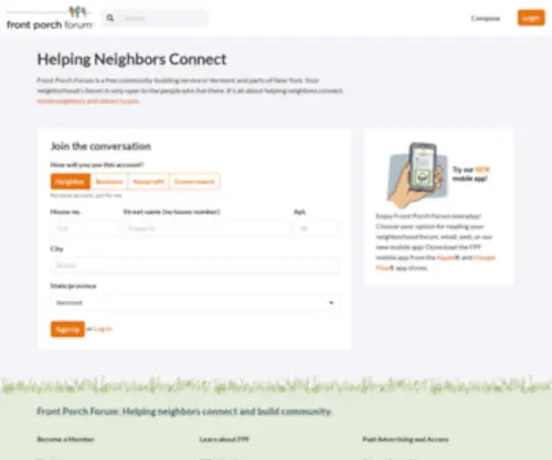 Frontporchforum.com(Front Porch Forum) Screenshot