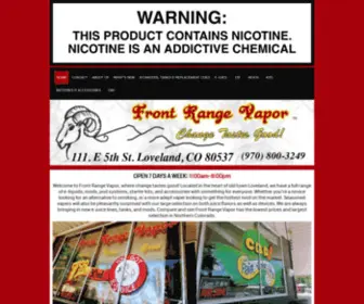 Frontrangevapor.com(Front Range Vapor) Screenshot